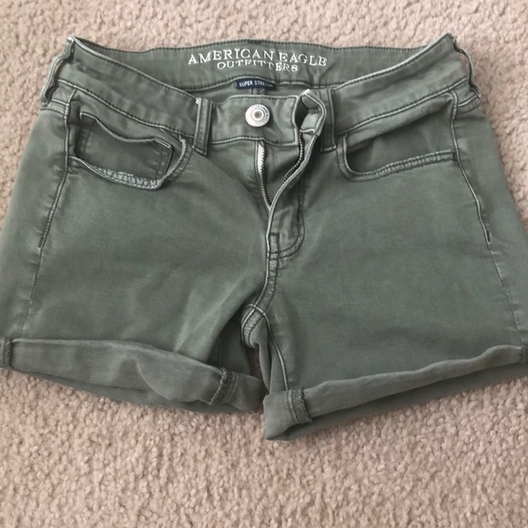 Green Jean Shorts - Picture 2 of 5